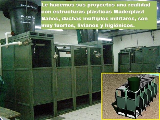 duchas múltiples de campamento militar baños colectivos piletas playeras 38 diseño fabricación y comercialización de logística de campaña oficial civil instalaciones puestos móviles de control con baño